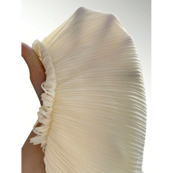 High Waist Fringe Trim Skirt Cream - Picture 5 of 5